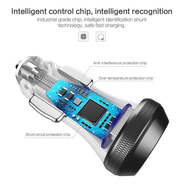 Planet Gates PZOZ PD Car Charger 18W 36W Dual USB charging Phone Adapter Car Quick Charge 3.0 For iPhone X 8 Plus Samsung Xiaomi car-charger