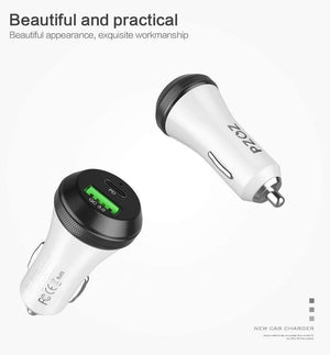 Planet Gates PZOZ PD Car Charger 18W 36W Dual USB charging Phone Adapter Car Quick Charge 3.0 For iPhone X 8 Plus Samsung Xiaomi car-charger