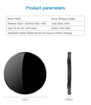 Planet Gates PZOZ Qi Wireless charger USB Charger Fast Charging Phone Adapter for iphone X 8 Plus Xs Samsung S9 S8 note 9 8 xiaomi mi mix 2s