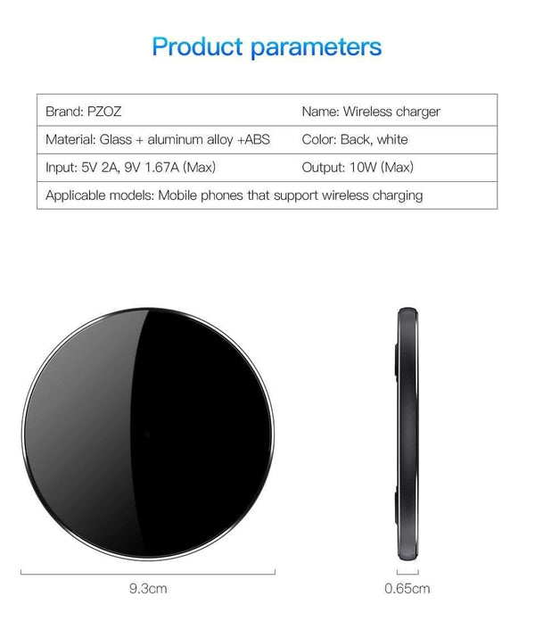 Planet Gates PZOZ Qi Wireless charger USB Charger Fast Charging Phone Adapter for iphone X 8 Plus Xs Samsung S9 S8 note 9 8 xiaomi mi mix 2s