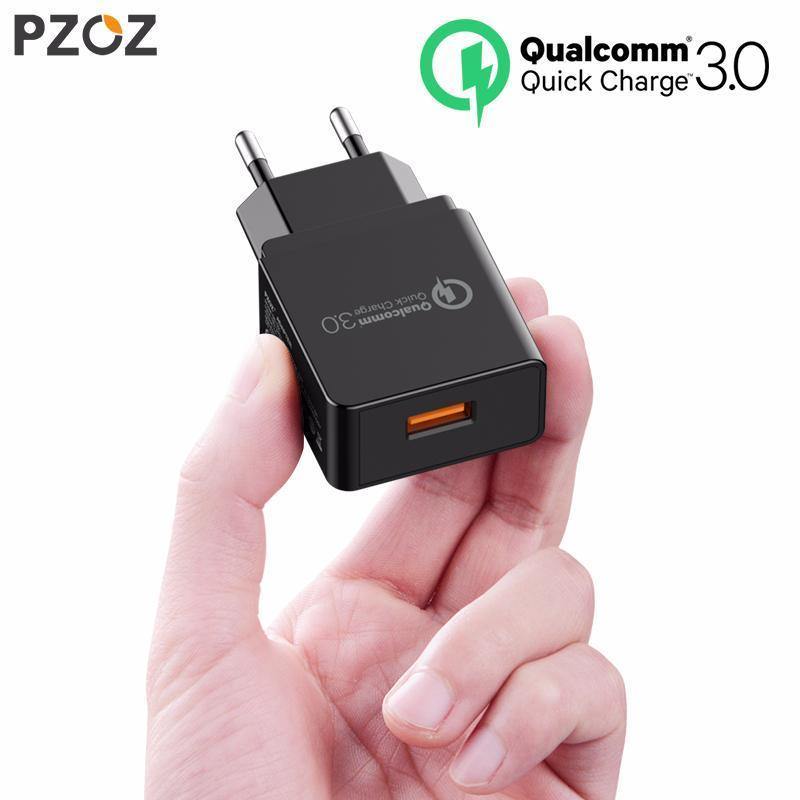 Planet Gates PZOZ Quick Charge 3.0 USB Charger Fast Charger 18W EU Wall usb portable charger Adapter Mobile Phone cable for Samsung Xiaomi