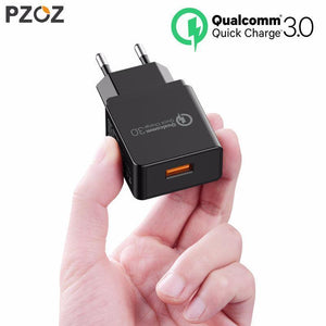 Planet Gates PZOZ Quick Charge 3.0 USB Charger Fast Charger 18W EU Wall usb portable charger Adapter Mobile Phone cable for Samsung Xiaomi
