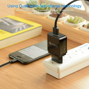 Planet Gates PZOZ Quick Charge 3.0 USB Charger Fast Charger 18W EU Wall usb portable charger Adapter Mobile Phone cable for Samsung Xiaomi