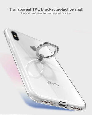Planet Gates PZOZ Ring Holder Case For iPhone X 6 6s 7 8 Plus 7P 8P Luxury Silicone Mobile Phone   Protective Case Soft TPU Back Cover Shell