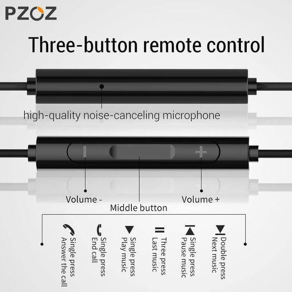 Planet Gates PZOZ USB C Earphone Wired Control Bass In-Ear type c Sport Headset Type-C Jack Headsets With Mic For Xiaomi Mi Mix 2s 8 SE 6X A2