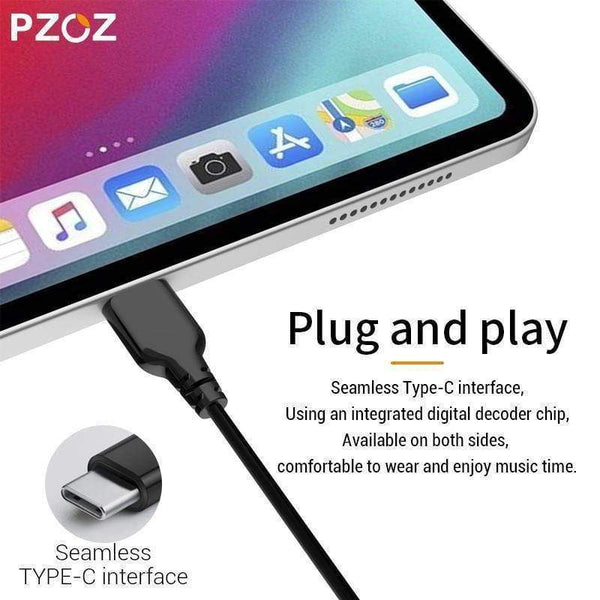 Planet Gates PZOZ USB C Earphone Wired Control Bass In-Ear type c Sport Headset Type-C Jack Headsets With Mic For Xiaomi Mi Mix 2s 8 SE 6X A2
