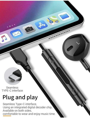 Planet Gates PZOZ USB C Earphone Wired Control Bass In-Ear type c Sport Headset Type-C Jack Headsets With Mic For Xiaomi Mi Mix 2s 8 SE 6X A2