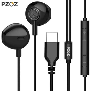 Planet Gates PZOZ USB C Earphone Wired Control Bass In-Ear type c Sport Headset Type-C Jack Headsets With Mic For Xiaomi Mi Mix 2s 8 SE 6X A2