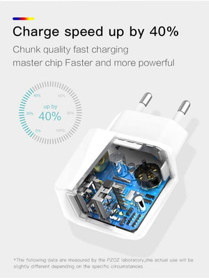 Planet Gates PZOZ USB Charger 5v2.1a Fast Charging Travel EU Plug Adapter portable Wall charger Mobile Phone cable For iphone Samsung xiaomi