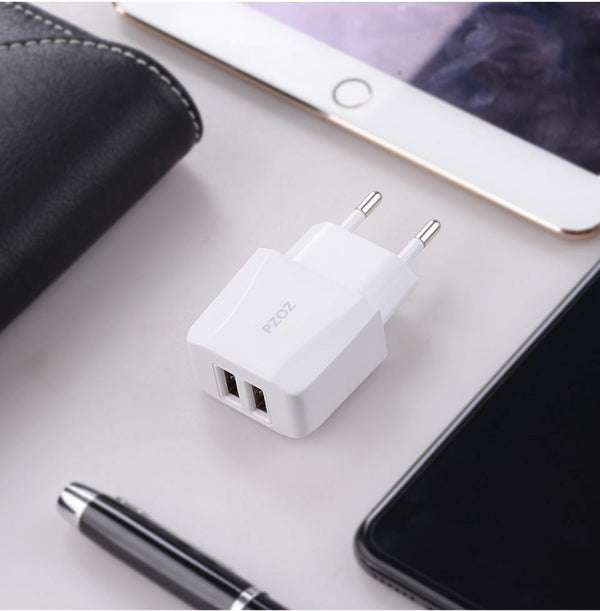 Planet Gates PZOZ USB Charger 5v2.1a Fast Charging Travel EU Plug Adapter portable Wall charger Mobile Phone cable For iphone Samsung xiaomi