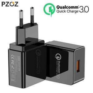 Planet Gates PZOZ USB Charger Mobile Phone Fast charging qualcomm quick charge QC 3.0 Travel Wall Adapter EU Plug For Samsung Xiaomi iPhone