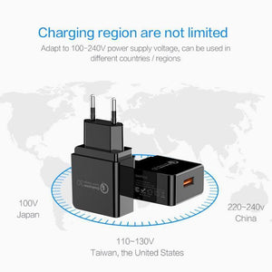 Planet Gates PZOZ USB Charger Mobile Phone Fast charging qualcomm quick charge QC 3.0 Travel Wall Adapter EU Plug For Samsung Xiaomi iPhone