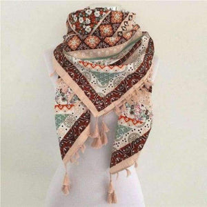 Planet Gates Q Beige Bandana new fashion woman Scarf square scarves Printed Women Wraps Winter autumn ladies shawl Luxury Brand tassel scarf