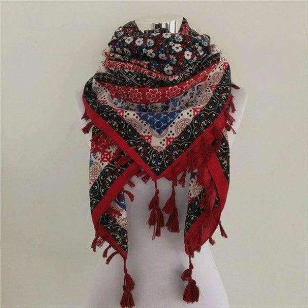 Planet Gates Q Dark Red Bandana new fashion woman Scarf square scarves Printed Women Wraps Winter autumn ladies shawl Luxury Brand tassel scarf
