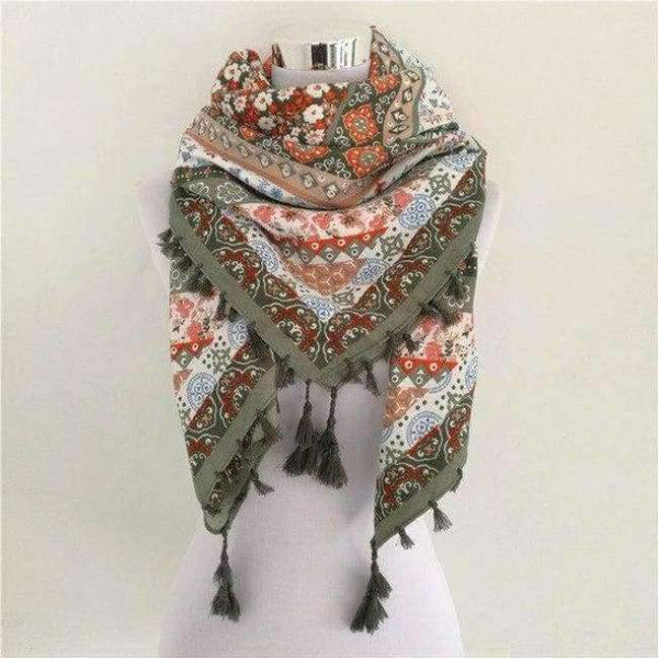 Planet Gates Q Green Bandana new fashion woman Scarf square scarves Printed Women Wraps Winter autumn ladies shawl Luxury Brand tassel scarf