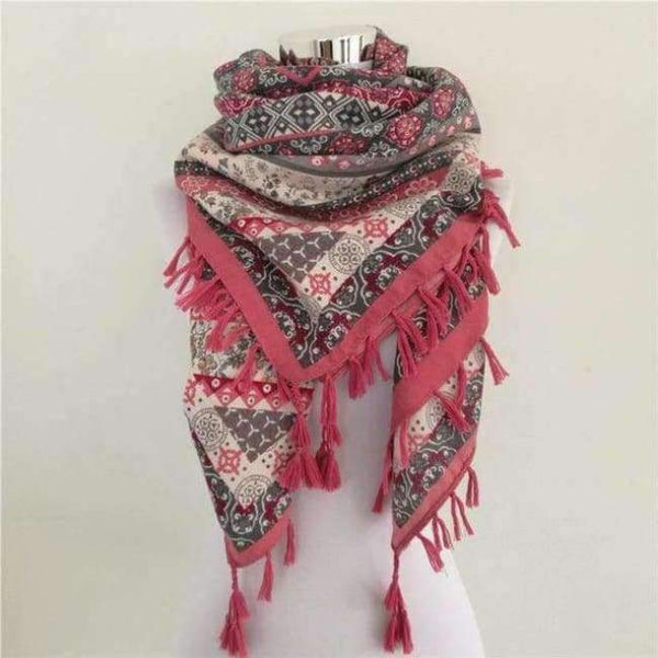 Planet Gates Q Pink Bandana new fashion woman Scarf square scarves Printed Women Wraps Winter autumn ladies shawl Luxury Brand tassel scarf