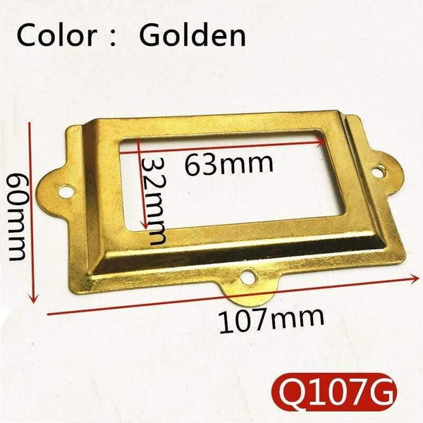 10pcs Label Pull Frame Antique Brass Golden Medicine Drawer File Name Card Holder Furniture Hardware Accessories