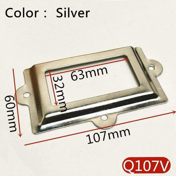 10pcs Label Pull Frame Antique Brass Golden Medicine Drawer File Name Card Holder Furniture Hardware Accessories