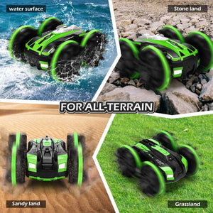 Planet Gates Q81 1:20 2.4G 2-in-1 RC Car Remote Control Car RC Stunt Car Double Sided Drift Amphibious 360 Degree Rotation RC Vehicle Models