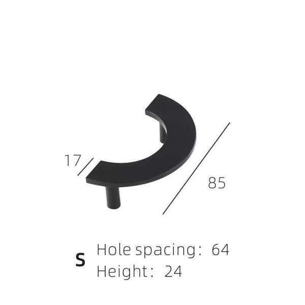 Planet Gates QBCF-S Brass Furniture Handles Modern Light Luxury Semi Circle Pulls Wardrobe Dresser Cupboard Cabinet Drawer Half Moon Knobs