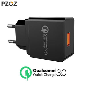 Planet Gates QC3.0 and lightning PZOZ Quick Charge 3.0 USB Charger Fast Charger 18W EU Wall usb portable charger Adapter Mobile Phone cable for Samsung Xiaomi