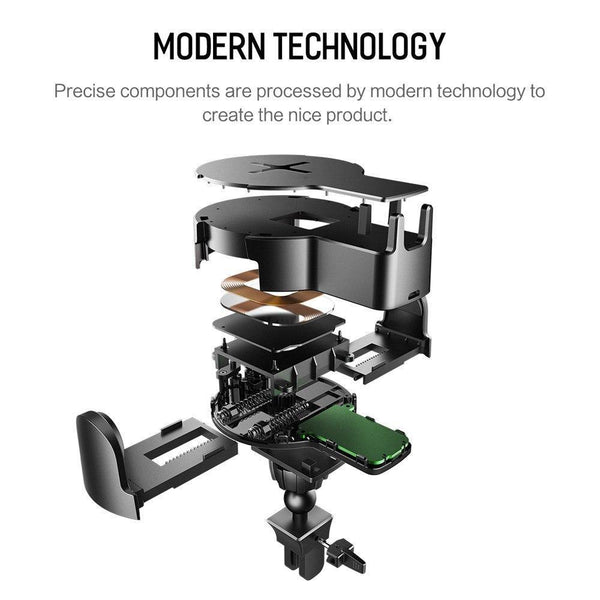 Planet Gates QI Car Wireless Charger, ROCK Phone Stand for iPhone 8 X Samsung Galaxy S8 Note 8 Plus Fast Wireless Charging