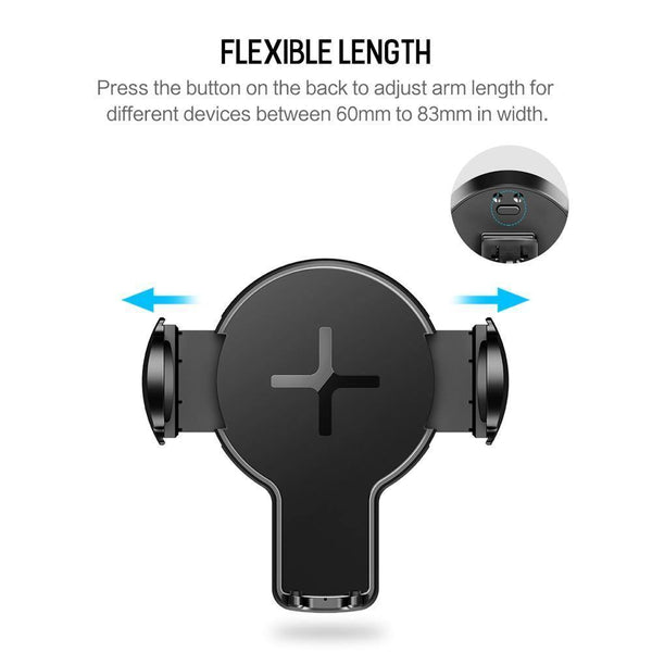 Planet Gates QI Car Wireless Charger, ROCK Phone Stand for iPhone 8 X Samsung Galaxy S8 Note 8 Plus Fast Wireless Charging