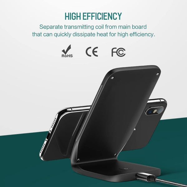 Planet Gates Qi Wireless Charger For iPhone X 8 plus, ROCK Fast Charging Docking Wireless Charger for Samsung Note 8 S8 Plus S7 S6 Edge Phone