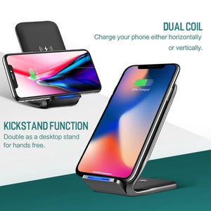 Planet Gates Qi Wireless Charger For iPhone X 8 plus, ROCK Fast Charging Docking Wireless Charger for Samsung Note 8 S8 Plus S7 S6 Edge Phone