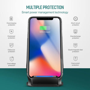 Planet Gates Qi Wireless Charger For iPhone X 8 plus, ROCK Fast Charging Docking Wireless Charger for Samsung Note 8 S8 Plus S7 S6 Edge Phone