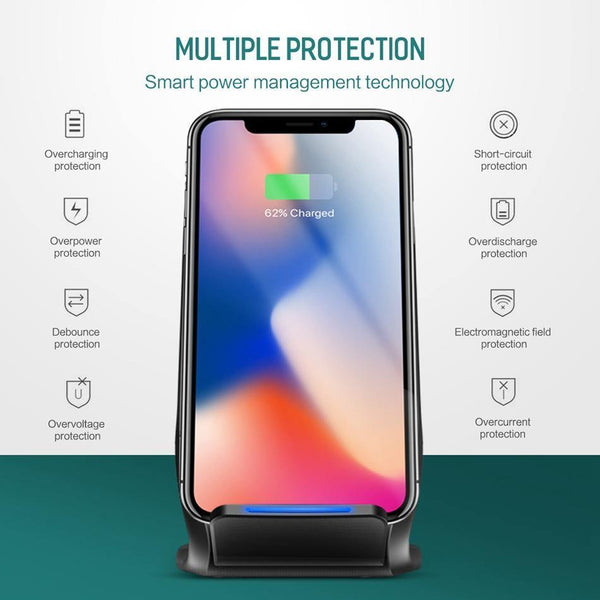 Planet Gates Qi Wireless Charger For iPhone X 8 plus, ROCK Fast Charging Docking Wireless Charger for Samsung Note 8 S8 Plus S7 S6 Edge Phone