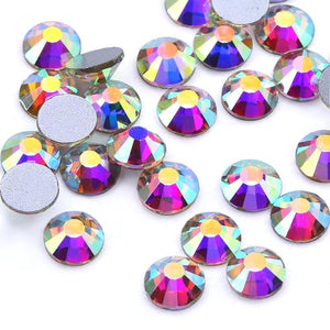 Planet Gates QIAO Glitter Rhinestones Crystal AB SS3-SS40 Non Hot Fix FlatBack Strass Sewing & Fabric Garment Rhinestone Nail Art Stone