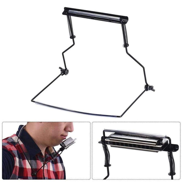 Planet Gates Quality 10 Holes Harmonica Neck Stand Holder Mouth Organ Holder Harmonica Neck Stand Bracket Hands Free Playing