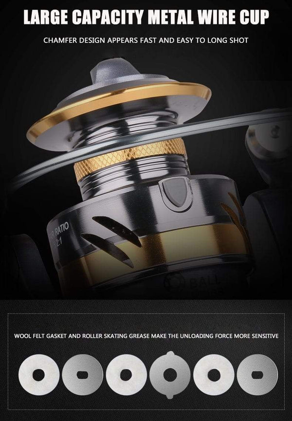 Planet Gates Quality 12+1BB Fishing Reel Spinning 5.2:1 Gear Ratio High Speed Carp Fishing Reel For Saltwater Spinning Reels