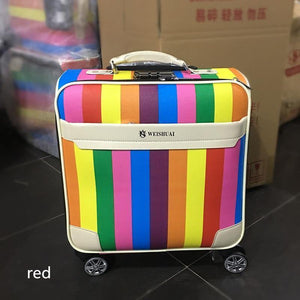 Planet Gates Quality 16 inch Travel Suitcase Women Trolley Travel Bags Spinner Wheels Student Rolling Luggage Boarding Travel Luggage