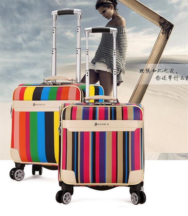 Planet Gates Quality 16 inch Travel Suitcase Women Trolley Travel Bags Spinner Wheels Student Rolling Luggage Boarding Travel Luggage