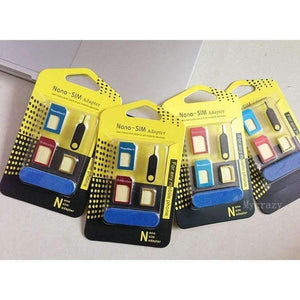 Quality 5 In 1 Metal Nano Sim Card To Micro Sim Card Standard Sim Card Adapter Adaptor Tools For Iphone 4 / 4S/ 5 6 6 Plus
