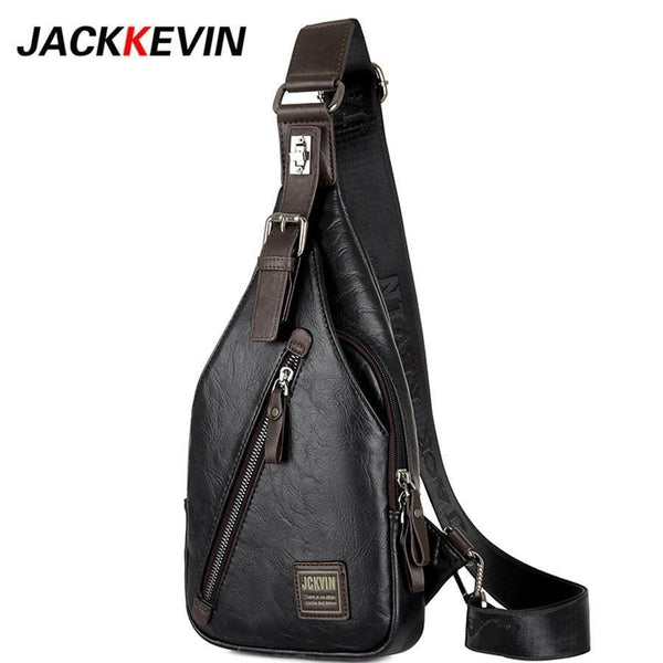 Planet Gates Quality Assurance CHEST BAG MEN Anti-theft Magnetic Clasp Leather Bag Messenger Bag Fashion Men's Bags