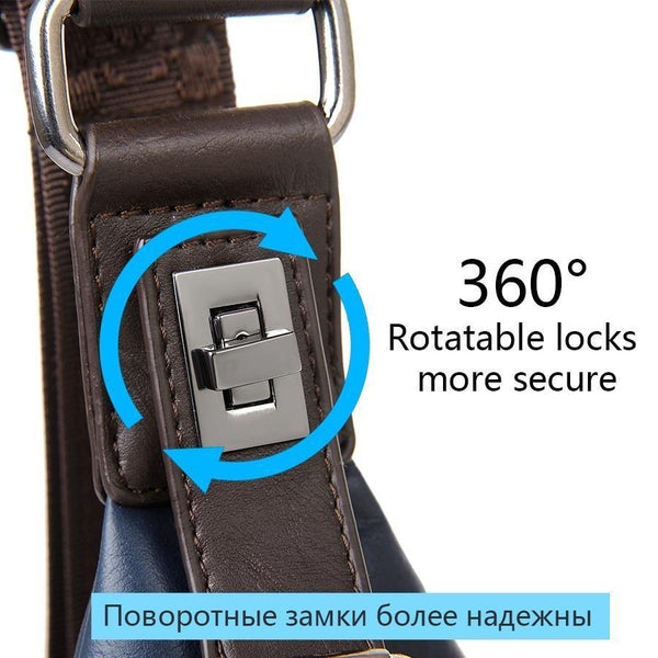 Planet Gates Quality Assurance CHEST BAG MEN Anti-theft Magnetic Clasp Leather Bag Messenger Bag Fashion Men's Bags