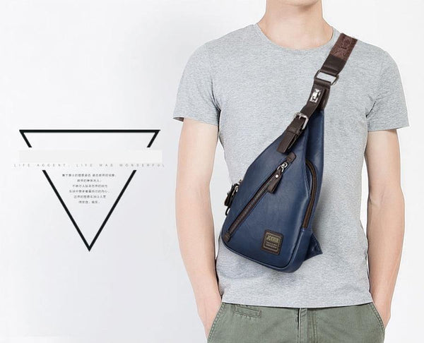 Planet Gates Quality Assurance CHEST BAG MEN Anti-theft Magnetic Clasp Leather Bag Messenger Bag Fashion Men's Bags