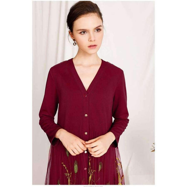 Planet Gates Quality Brand New Autumn Winter Dress for Party Event Women Tulle Mesh Embroidery Patchwork Long Sleeve Dress Plus Size XXL