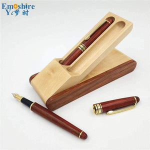Planet Gates Quality Double WoodenBrand Ballpoint Pen Fountain Pen Pencil Case Gift for School Office Writing Supplies P552