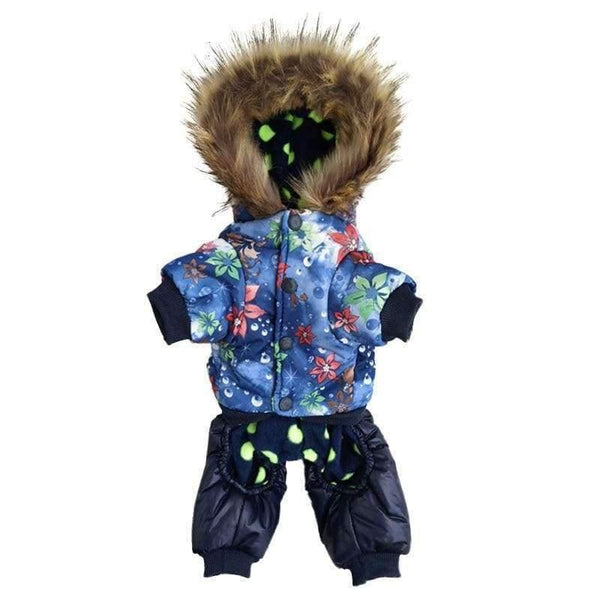 Planet Gates Quality Flower Pattern Hooded Pet Dogs Winter Coat  Thickness Dogs Clothes S to Xl New Dogs Clothing