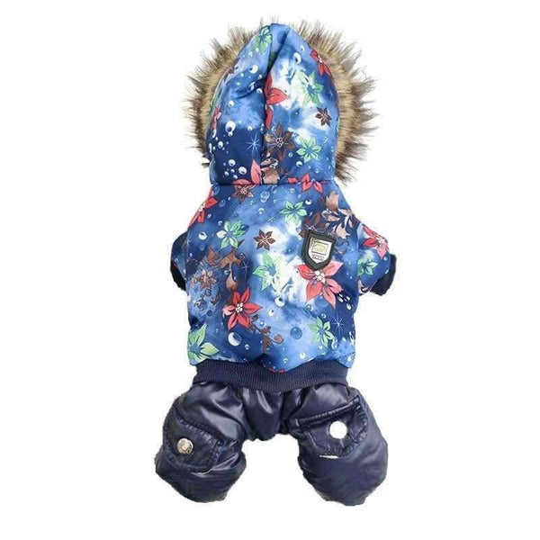 Planet Gates Quality Flower Pattern Hooded Pet Dogs Winter Coat  Thickness Dogs Clothes S to Xl New Dogs Clothing