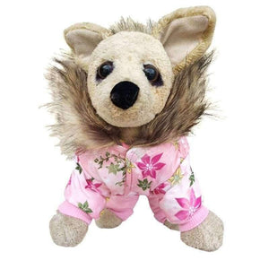 Planet Gates Quality Flower Pattern Hooded Pet Dogs Winter Coat  Thickness Dogs Clothes S to Xl New Dogs Clothing