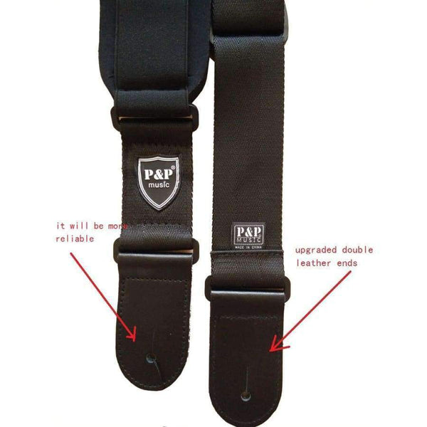 Planet Gates Quality Foam Electric Guitar Strap Adjustable 110~134 cm length Genuine Leather End Bass Strap Musical Instrument Belt