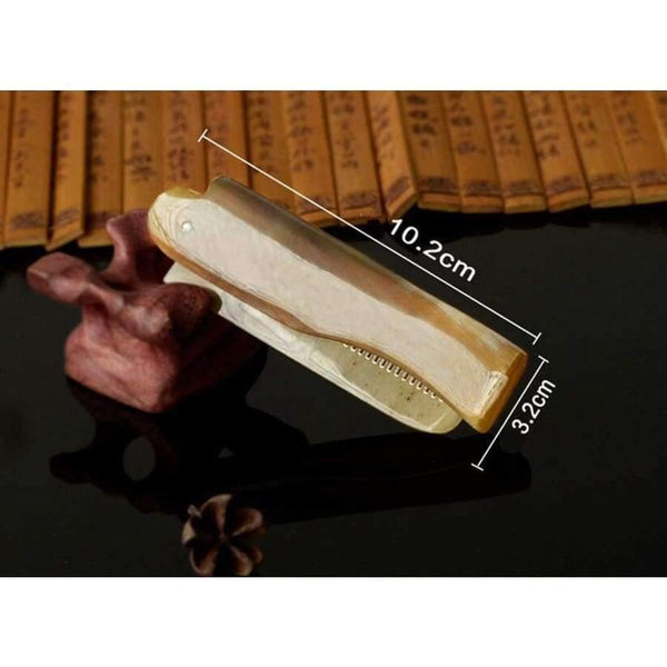 Planet Gates Quality Foldable Yak Horn Comb Pocket Clip Moustache Beard Styling Tool Portable Comb Hairdressing Hair Hair Care Tools