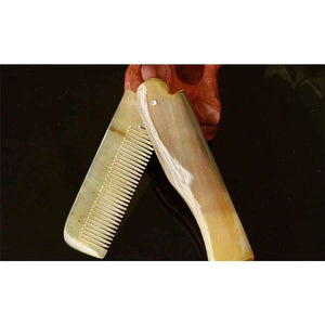 Planet Gates Quality Foldable Yak Horn Comb Pocket Clip Moustache Beard Styling Tool Portable Comb Hairdressing Hair Hair Care Tools