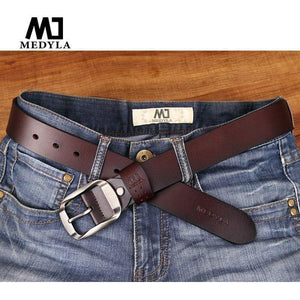 Planet Gates Quality Genuine Leather Luxury Strap Male Belts For Men Jeans Casual Belt Pin Buckle