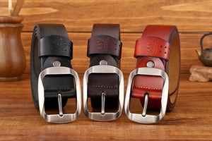 Planet Gates Quality Genuine Leather Luxury Strap Male Belts For Men Jeans Casual Belt Pin Buckle